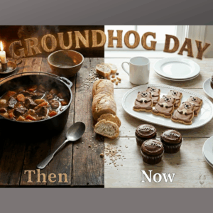 They used to EAT the groundhog on Groundhog Day.
For nearly 100 years. Roasted, stewed, barbecued.
Why? It started with a British feast called Candlemas.
Full story + recipes to make for tomorrow (no groundhog required) bit.ly/45EtThc