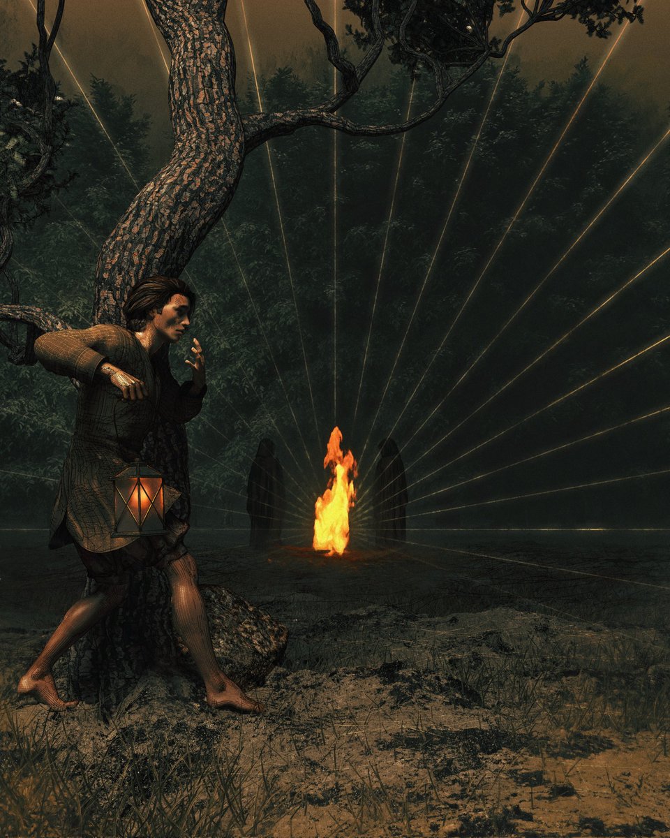 THE CULT AND THE WATCHER 

#darkfantasyart #occultart #macabreart #3dart
#darkart