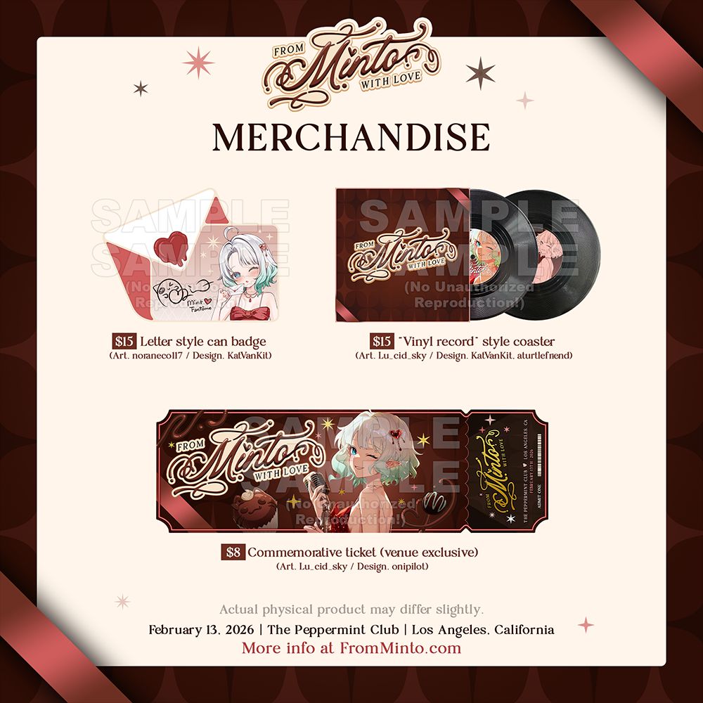 oshiSPARK's tweet image. We're excited to announce the merch for #FromMintoWithLove, including a very special acrylic standee 👀 

Get your merch at the venue, or stay tuned for online preorders opening soon!

Venue tickets are still sold out, but streaming tickets are still available below 🔗 👇