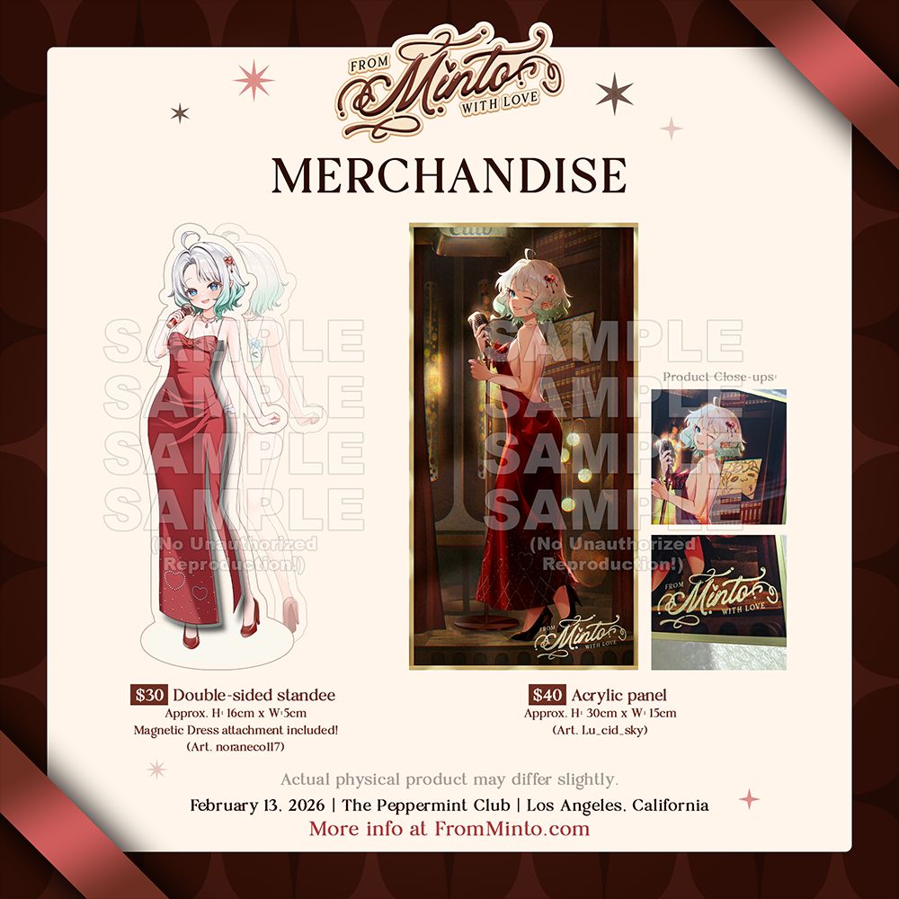 oshiSPARK's tweet image. We're excited to announce the merch for #FromMintoWithLove, including a very special acrylic standee 👀 

Get your merch at the venue, or stay tuned for online preorders opening soon!

Venue tickets are still sold out, but streaming tickets are still available below 🔗 👇