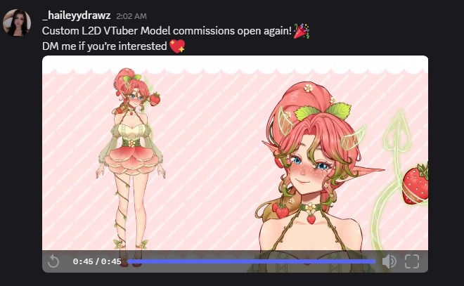 So my art + rig actually got stolen🥲This was my first attempt at creating a live2D model, and I spent so many hours doing studies and research only for someone else to claim it as their own. Please don't do this.

If you see this person in your servers, please report &amp; ban them!