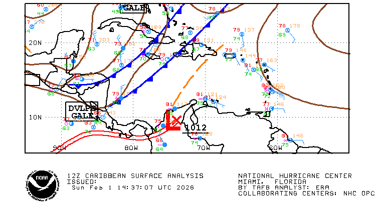 RudyMeteo's tweet photo. Un faible front, ainsi qu’un creux en surface situé à l’est de l’île, influencent actuellement la météo en Haïti, favorisant une hausse de l’humidité et des passages nuageux. https://t.co/JixKG2tvFX