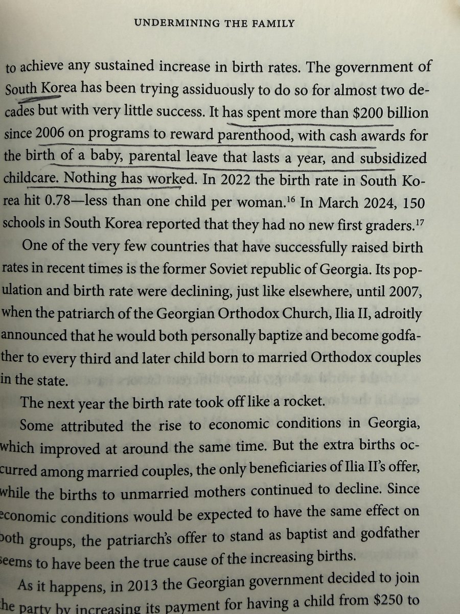 robkhenderson's tweet image. "South Korea...has spent more than $200 billion since 2006 on programs to reward parenthood, with cash awards for the birth of a baby, parental leave that lasts a year, and subsidized childcare. Nothing has worked." a.co/d/1DfWRev