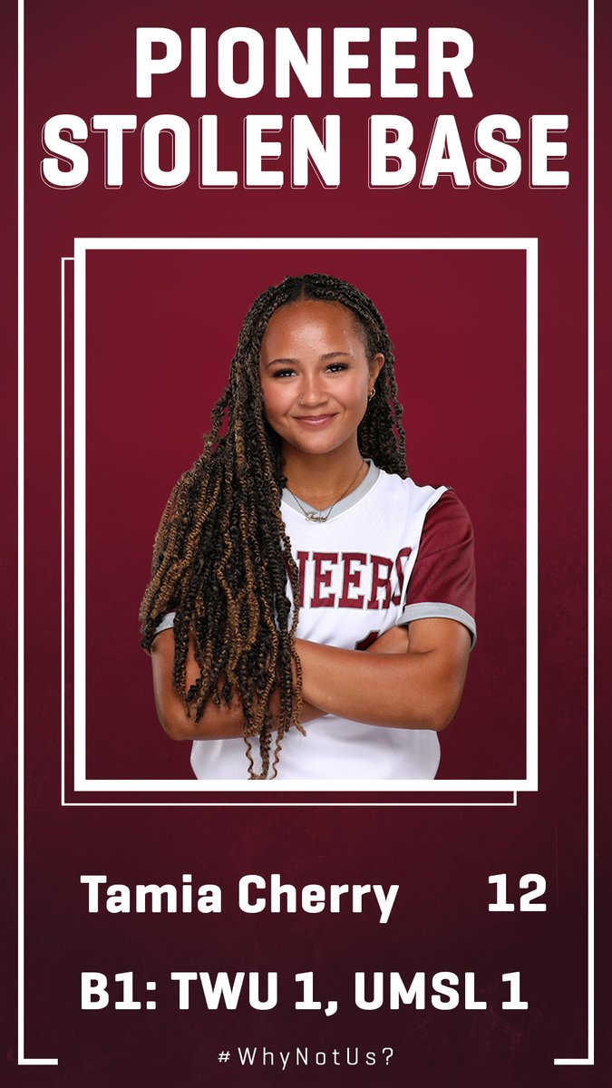 TWUSoftball's tweet photo. B1: TWU 1, UMSL 1

⓵⓶ 𝒘𝒊𝒍𝒍 𝒕𝒂𝒌𝒆 𝒕𝒉𝒂𝒕!😉

After stealing third, Tamia Cherry runs home on the throwing error to tie the ball game at 1-1!

#PioneerProud | #WhyNotUs https://t.co/PvTurjK3dV