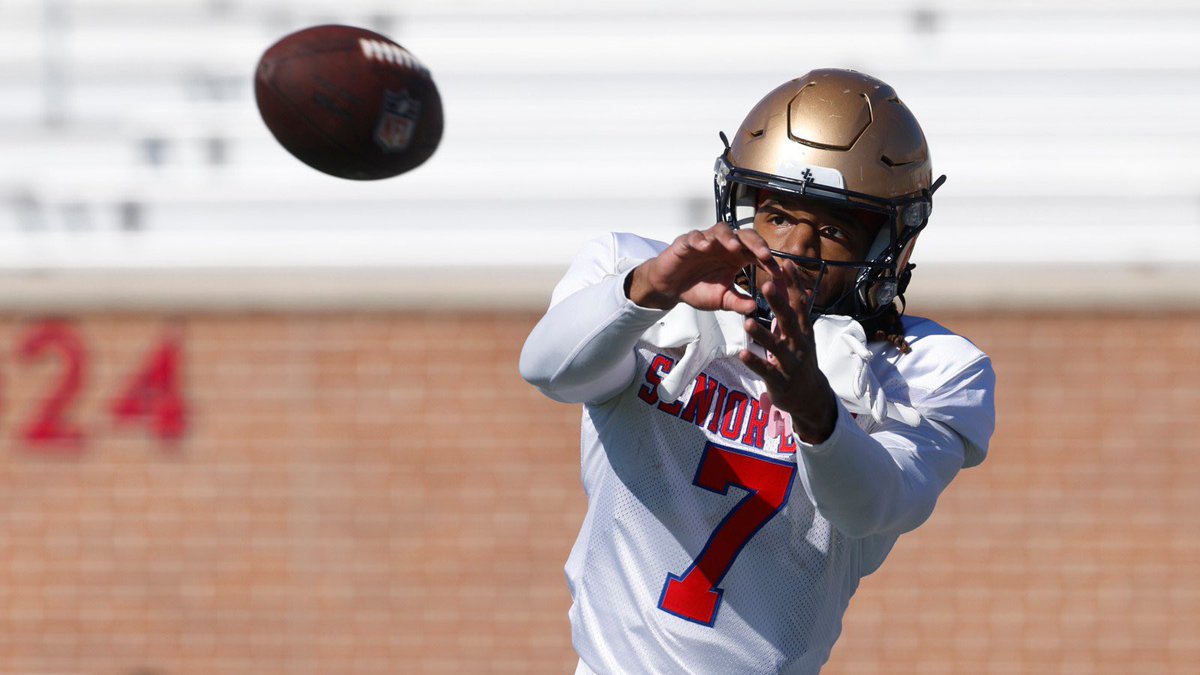 CoachPR5's tweet image. TL/PR All-Senior Bowl Team: 

QB: Garrett Nussmeier, LSU 
RB: Mike Washington, Arkansas
WR: Lewis Bond, BC 
WR: Kevin Coleman Jr, Mizzou 
WR: Tyren Montgomery, JCU 
TE: Josh Cuevas, Alabama 
OL: Max Iheanachor, Arizona St 
OL: Gennings Dunker, Iowa 
OL: Jake Slaughter, Florida…