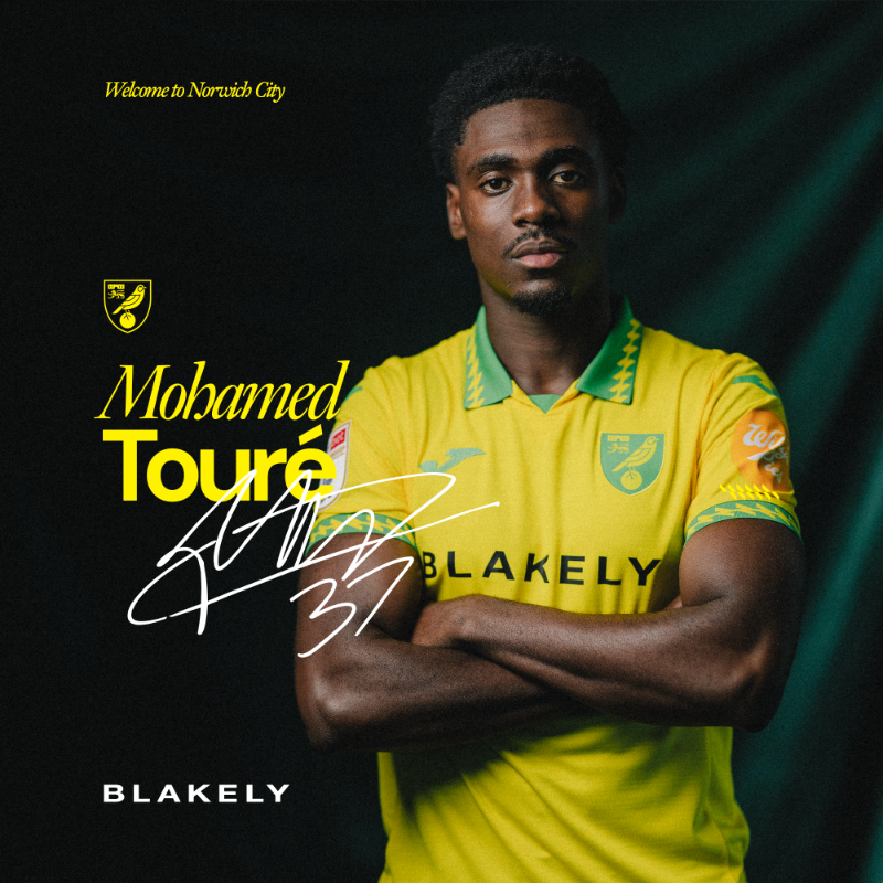 NorwichCityFC's tweet photo. We've completed the signing of Australian international forward Mohamed Touré on a four-and-a-half-year deal, with an option for a further 12 months 📝