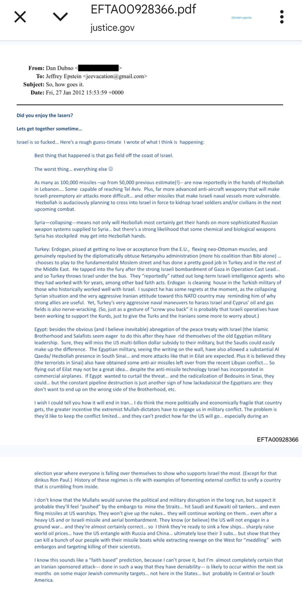 ÇOK ÖNEMLİ: Üşenmedim, TC SM'sinde tarihsiz olarak yayılan Epstein dosyalarında geçen ve "İsrail yanlısı askerler tasfiye ediliyor" ve "Türk deniz kuvvetlerinin GKRY/İsrail MEB'in tehlikeli manevralar yapıyor" konularının geçtiği mailin TARİHİNİ BULDUM. 27 OCAK 2012.;/