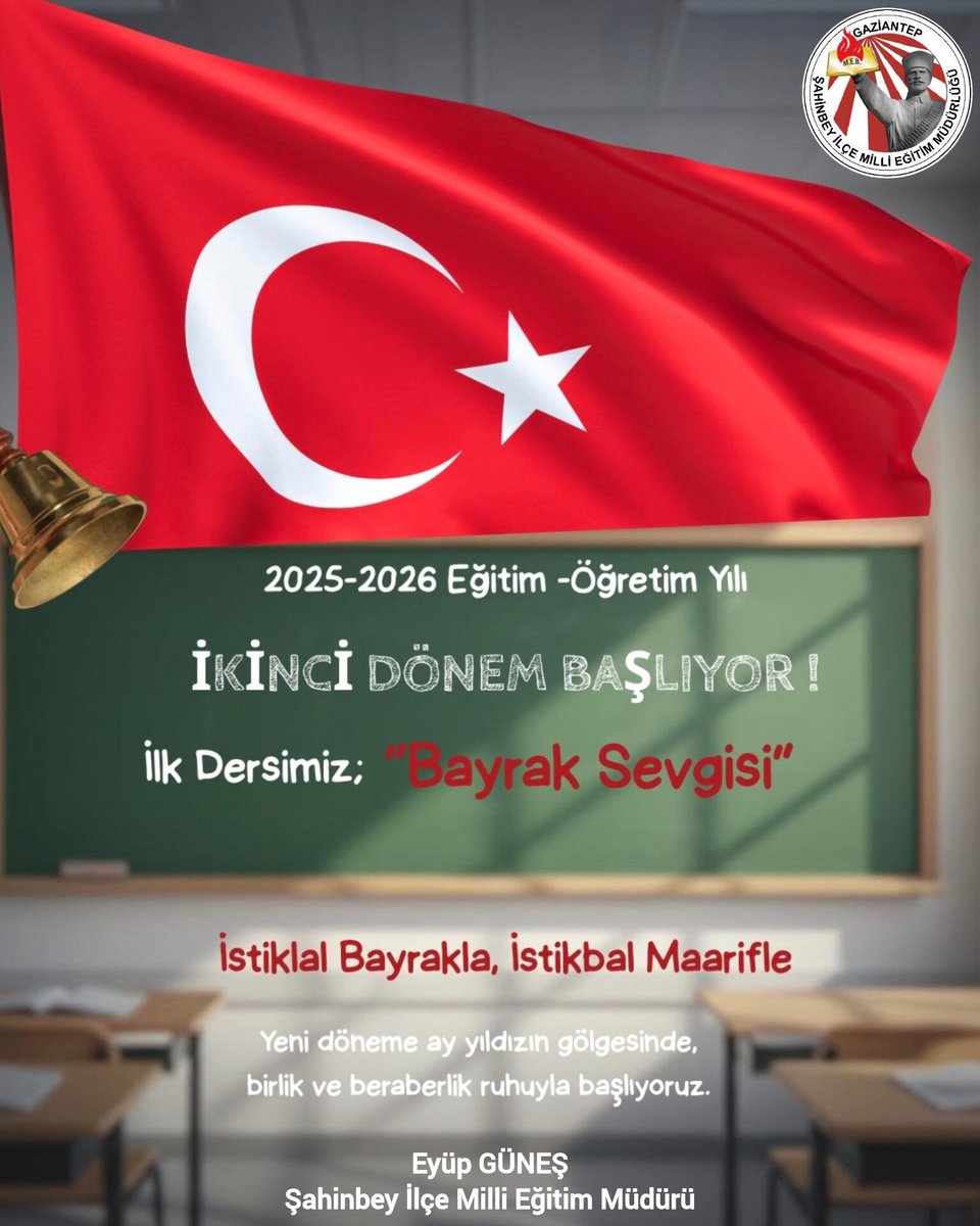 KayaliBahattin's tweet photo. 2025–2026 eğitim-öğretim yılının ikinci dönemine; bilgiyi bayrak sevgisiyle, başarıyı vatan bilinciyle buluşturan ilk dersle başlıyoruz. 📚
#istiklalBayraklaİstikbalMaarifle
#BayraklaBaşlayanOkulBirlikteBüyüyenGelecek #YüreğimizVatanGeleceğimizVatan
@tcmeb
@Dr_Onderarpaci https://t.co/MnPuroFT6O