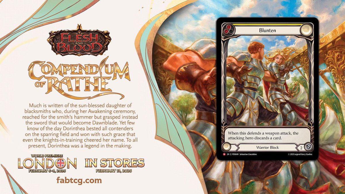 #fabtcg warriors! Feast your eyes on Blunten! Our very own block card with disruptive potential (we get disruption?!) but most importantly it’s Dori without a helmet and it comes in EA 🥰

Thanks to <a href="/fabtcg/">Flesh and Blood</a> for the chance to spoil this awesome card!