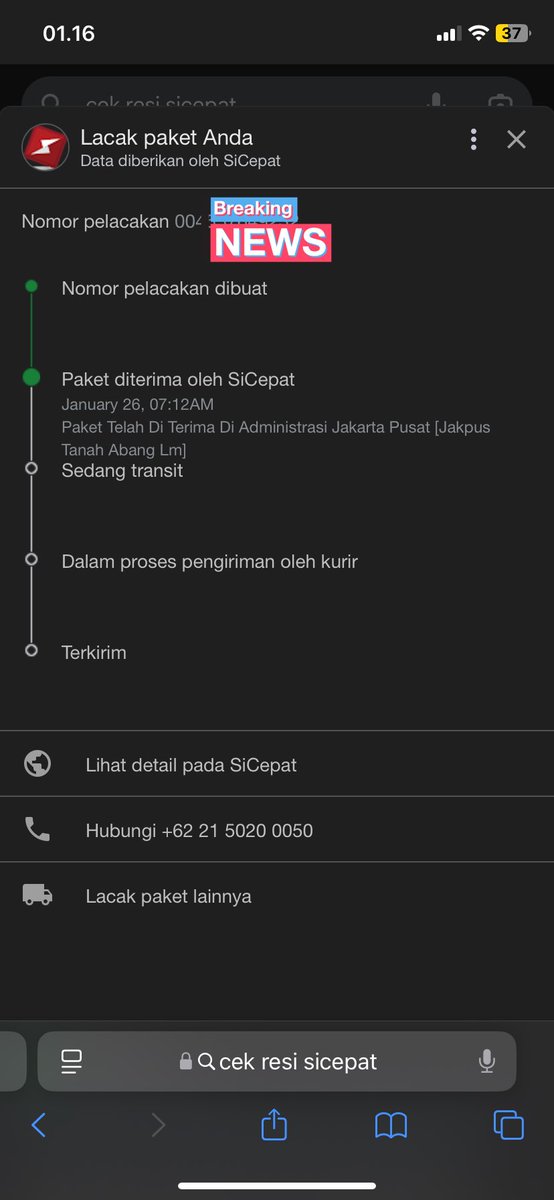 Ada yang punya nomor kurir sicepat jakpus tanah abang gak sih? Paketku dari tanggal 26 stuck gakjalan jalan😭😭😭
#zonauang