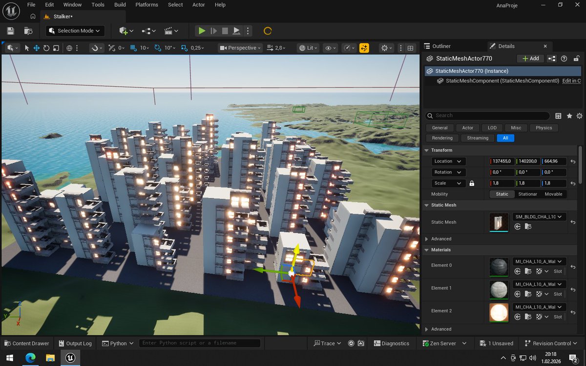 Oyun oynamaktan sıkılıp Unreal engine 5 indirdim, Yapay zeka ile beraber öğreniyoruz prosedürel yapılar oluştur dedim assetleri tarayıp böyle bir şey verdi,
Fotoğraf atıyorum burası olmamış pencereleri mantıklı bir yere koy ve bana konum verisi at fln diyor.
Çok keyifli munanim