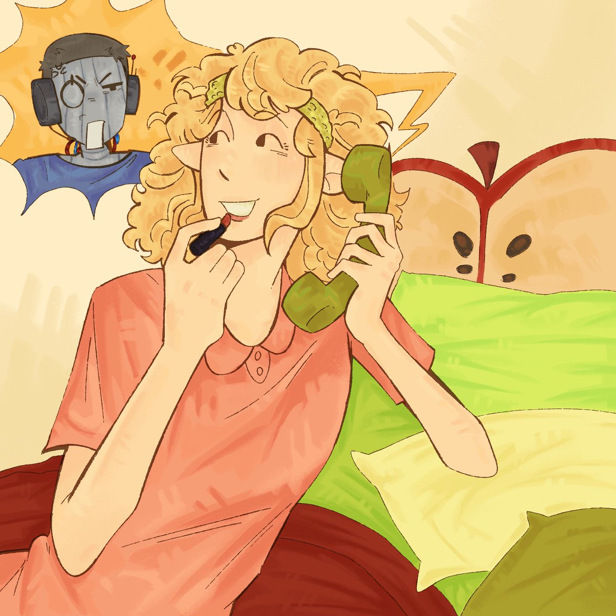 compactdiscus's tweet image. c!Bitterduo call at 6am but c!Tommy has a fake rotary phone that connects directly to c!Jack's built in headphones
&amp;lt;3
#tommyinnitfanart #jackmanifoldfanart #dsmpfanart