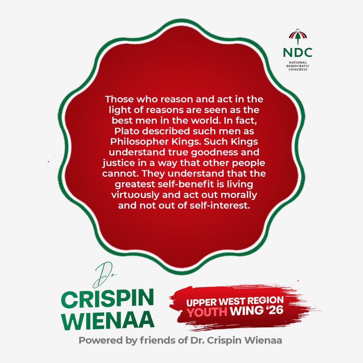 BoniDeDiplomat's tweet photo. Those who reason and act in the light of reasons are seen as the best men in the world.  @Wienaa4 
#DrCrispinWienaa 
#UpperWest#UW
#YouthPower
#NDC#TEIN
Powered by friends of Dr Crispin Wienaa https://t.co/p3TtYtkWq5