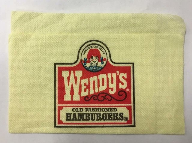 RetroCoast's tweet image. Do you remember Wendy's yellow napkins?

In the #1980s Wendy's purchased a million tons of recycled Yellow Pages phone books for pennies. 

Wendy's signature yellow napkins were born.