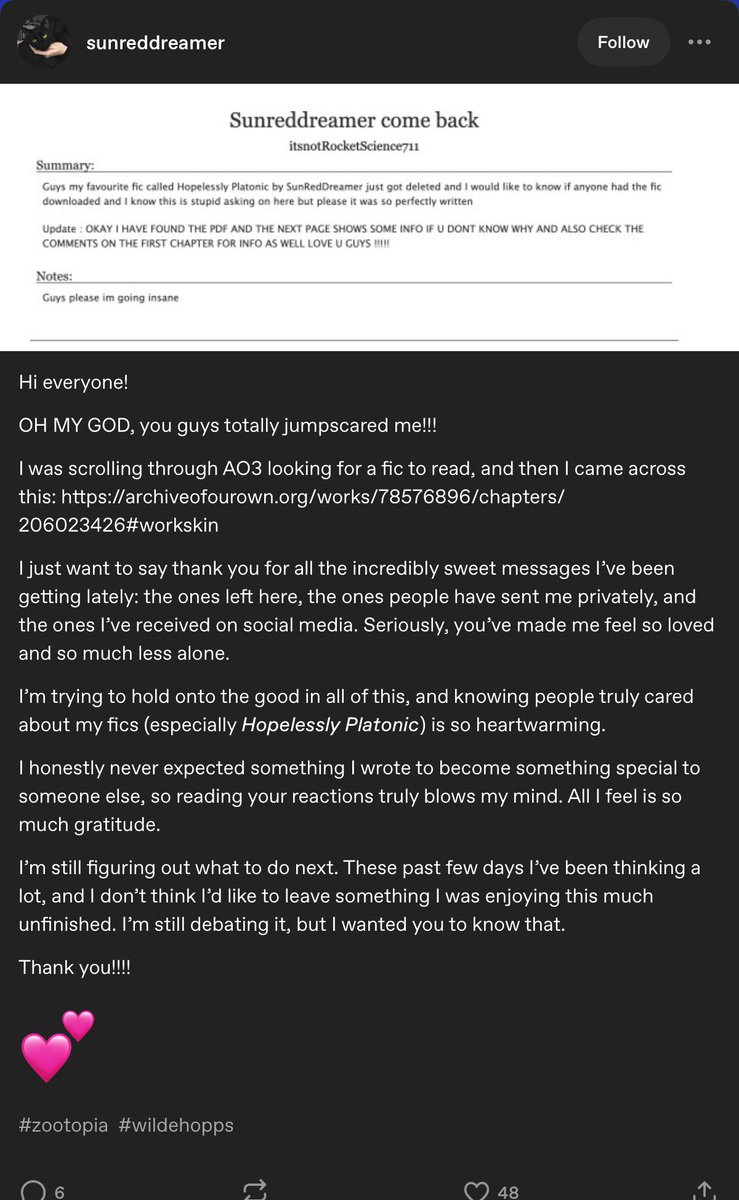 Cheezit2witter's tweet photo. For those of you concerned about hopelessly platonic, here's an update by the author ❤️‍🩹 https://t.co/wK3H4frmLH