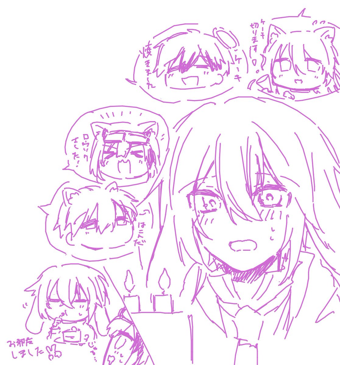 おめでとうの絵を描いた覚えがなかったので…✌️