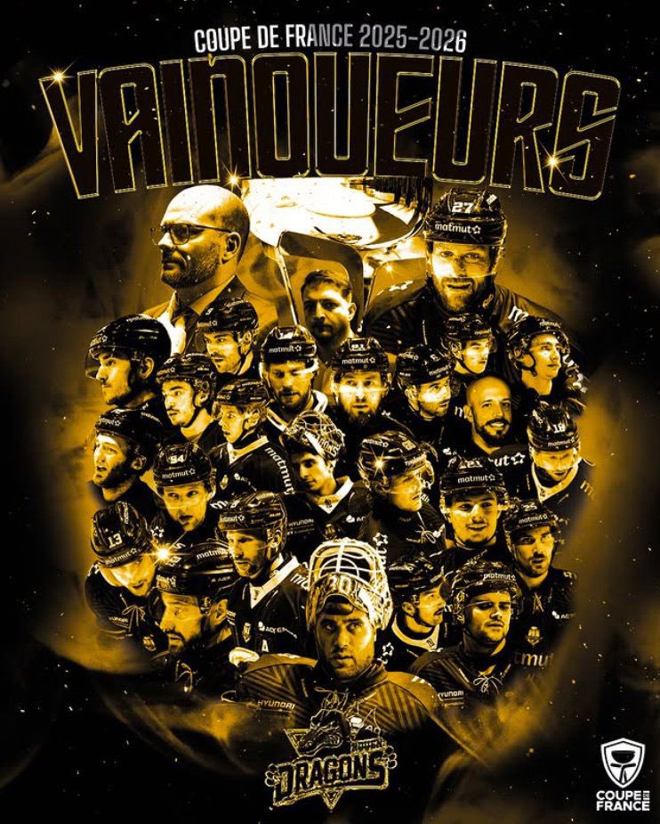 Félicitations aux éternels <a href="/DragonsdeRouen/">Dragons de Rouen</a> qui offrent une nouvelle Coupe de France de hockey sur glace à Rouen ! 💛🖤

Quelle fierté pour la Normandie ! 🇫🇷