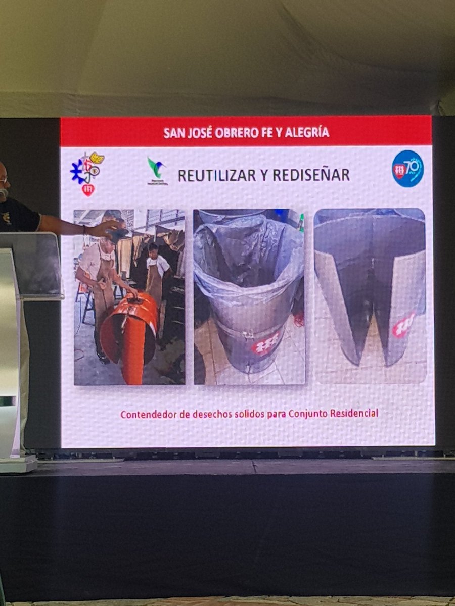Topotepuy's tweet photo. Fe y Alegria con sus 173 colegios presente en el #TopoDesafio, participaron 5to año electronica, y construccion civil. Reciclar Reutilizar y rediseñar. Tranformar contenedores de desechos. Recuperando espacios publicos https://t.co/OKlBGDCKbz