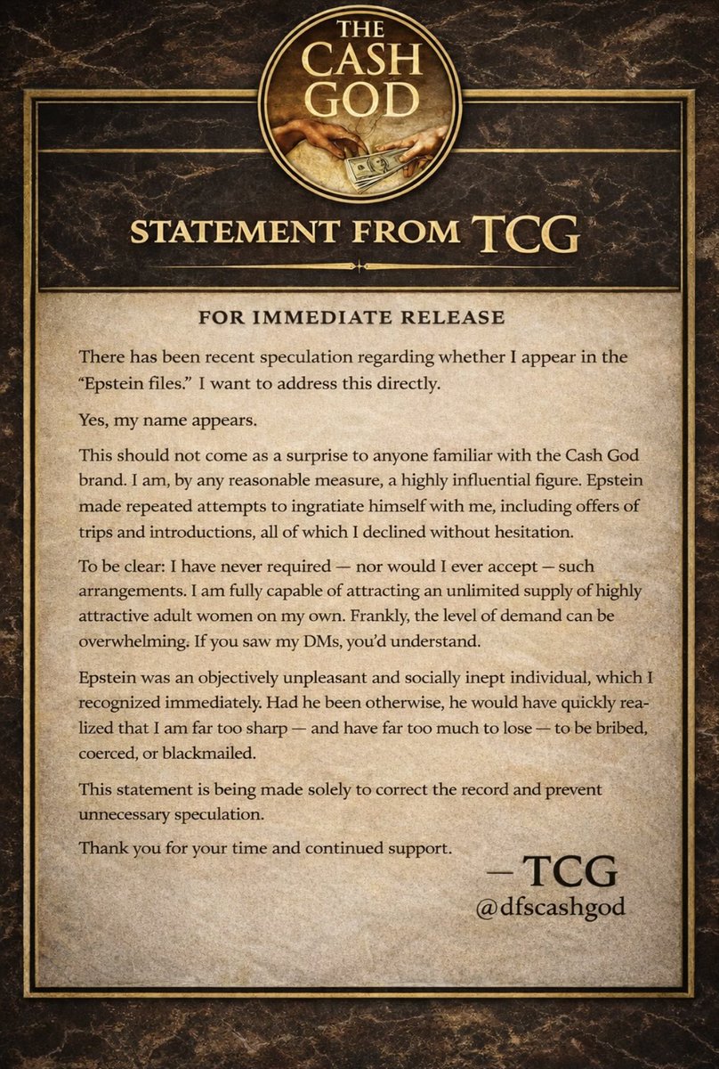 The Cash God tweet media