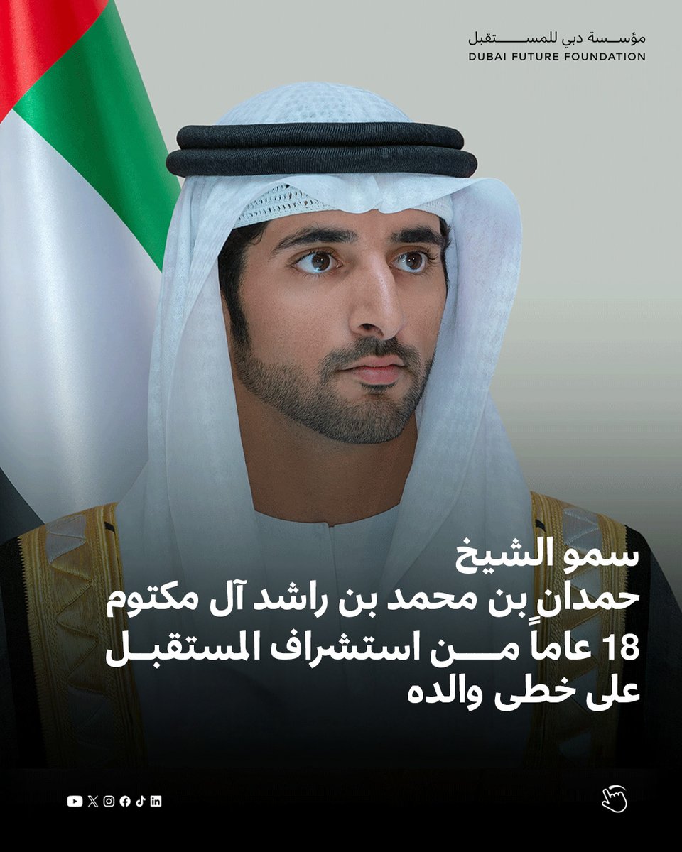 DubaiFuture's tweet photo. منذ توليه ولاية العهد في إمارة دبي قبل 18 عامًا، قام سمو الشيخ حمدان بن محمد بن راشد آل مكتوم بقيادة دبي برؤية مستقبلية استباقية على خطى والده محمد بن راشد، ليحوّل التحديات إلى فرص ويضع الإنسان في قلب كل قرار.

#دبي_للمستقبل https://t.co/UovTbxVaw9