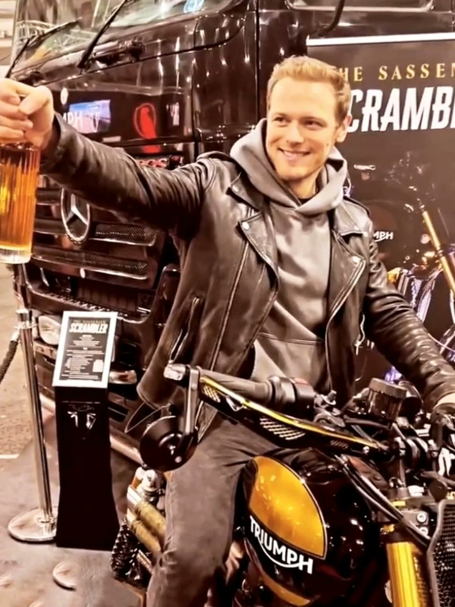 point_blank1959's tweet image. Sam's joy ride from his first Harley-Davidson by 2020 to his custom-designed Triumph Sassenach Scrambler launched at a bike show in 2023. #SamHeughan #biking