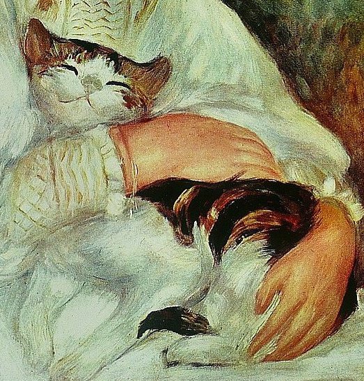 impression_ists's tweet image. Auguste Renoir, Julie Manet with Cat, 1887
