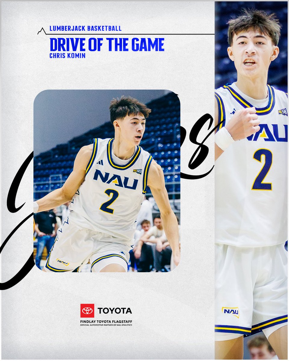 NAUBasketball's tweet photo. Never give up on the play.

@Chriskomin with the effort on the defensive end and goes coast-to-coast for the @FlagstaffToyota Drive of the Game!

#RaiseTheFlag | #BigSkyMBB https://t.co/19Cl2TAXUf