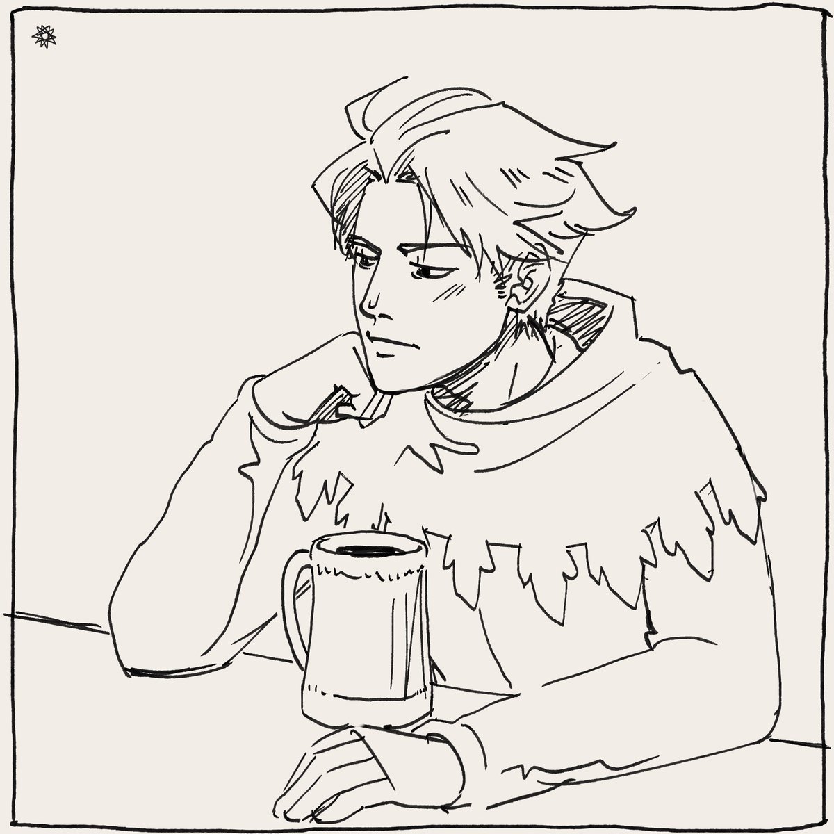 wafflemuse's tweet photo. I’m back. Hans sitting with a beer.. not the expression I wanted but it’ll do for now :B

#KCD2 #KingdomComeDeliverance2 #HansCapon https://t.co/1j6PYvjsuN