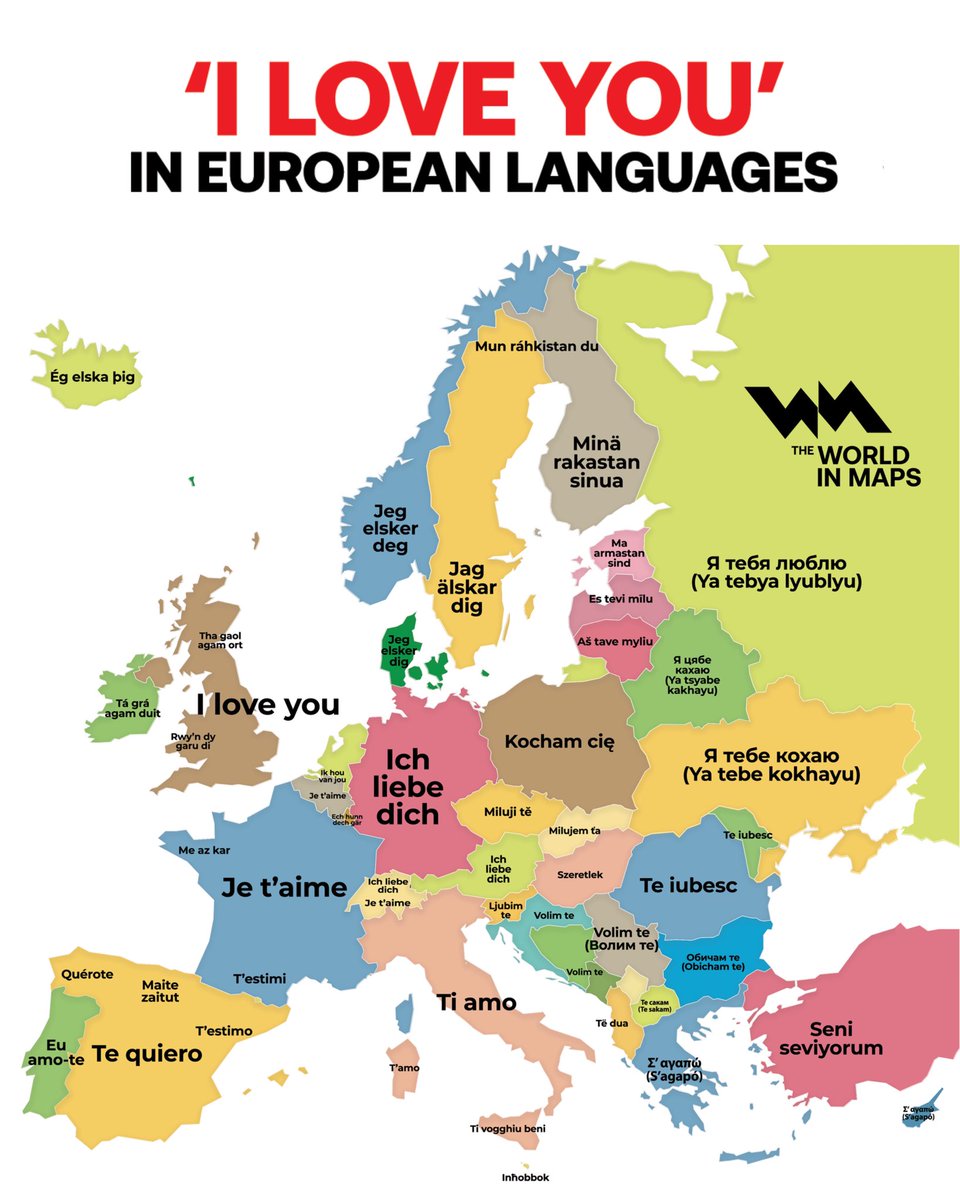 ‘I Love You’ in European languages💕