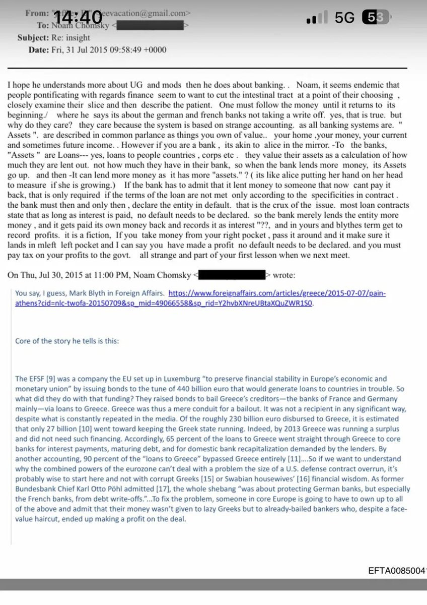 DD_Geopolitics's tweet image. 🇬🇷🇪🇺 The Epstein Files: Something that everyone already knew.

"Greeks are paying the northern banks for debts that the people never incurred."

Summer 2015. Greece is being crushed. The media says Greeks are lazy, corrupt, living beyond their means.  But behind the scenes,…