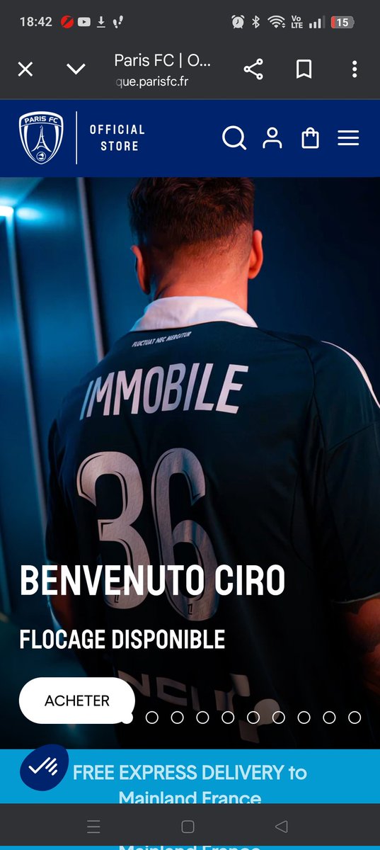 TwtFabAgain's tweet image. Credo abbia firmato ieri e oggi sullo store c'è questo.
Non dico altro. 
😅

#Immobile #ParisFC #Store