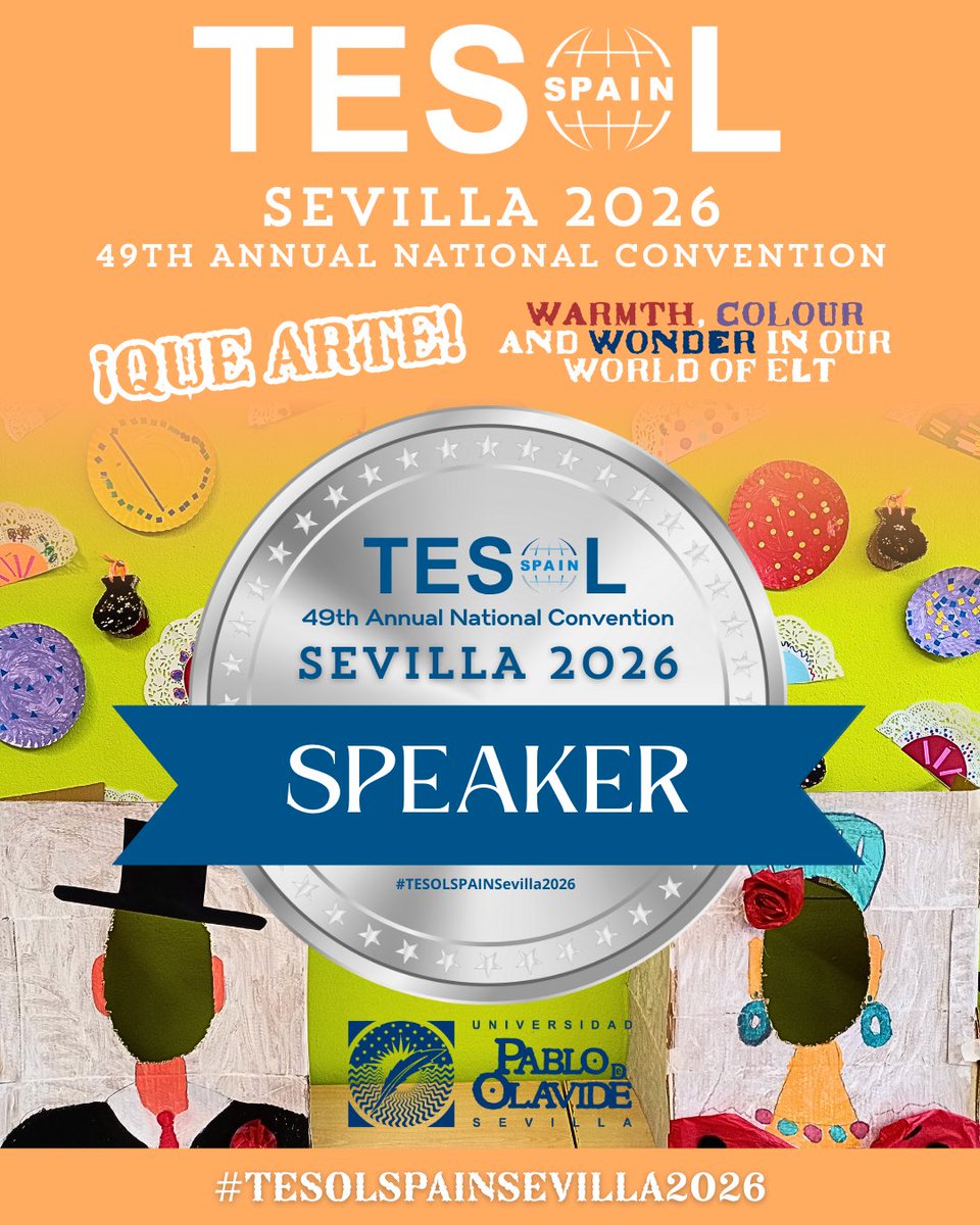Will you be joining us? You’ll find them on the app (🔜) but in the meantime, feel free to copy and share! 🥰
🔗tesolspainsevilla2026.com
👉Remember to tag/mention us and use the hashtags:
#tesolspain #tesolspainsevilla2026 #49annualconvention #tesolspainannualconvention
#tesol