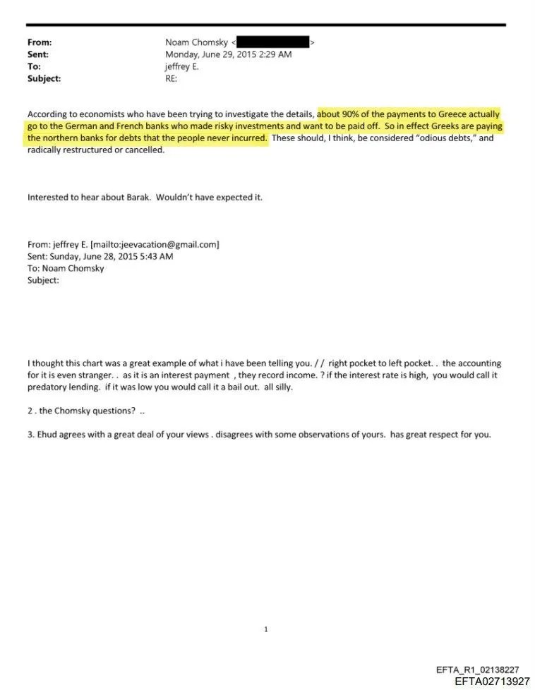 DD_Geopolitics's tweet image. 🇬🇷🇪🇺 The Epstein Files: Something that everyone already knew.

"Greeks are paying the northern banks for debts that the people never incurred."

Summer 2015. Greece is being crushed. The media says Greeks are lazy, corrupt, living beyond their means.  But behind the scenes,…