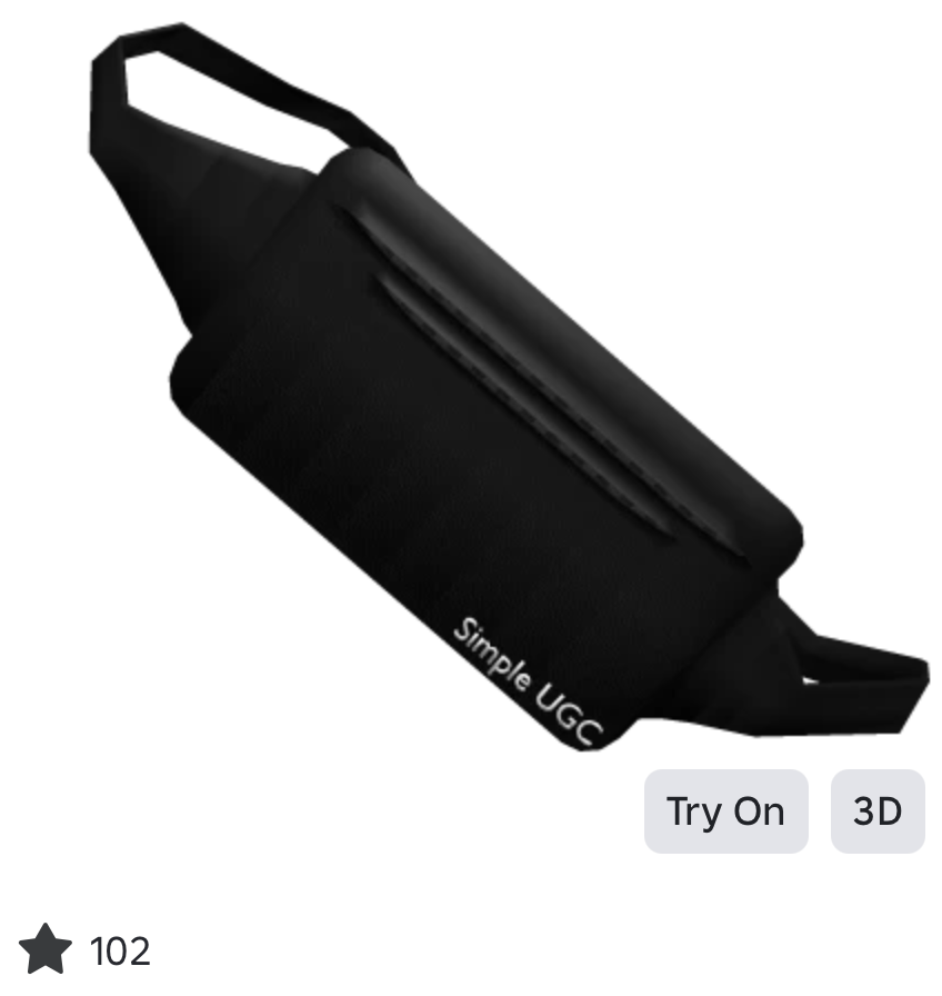 _GX02's tweet photo. New UGC Fanny Pack! Black Front Waist Bag Leather Belty Fanny Pack V1

⭐ Go out in style with this luxurious leather fanny pack!

Claim here: https://t.co/GDBVJgotVP

#RobloxUGC #robloxlimited #ROBLOX #RobloxDev #RobloxUGCConcept #RobloxUGCpromo #SimpleUGC https://t.co/IcHujZVijg