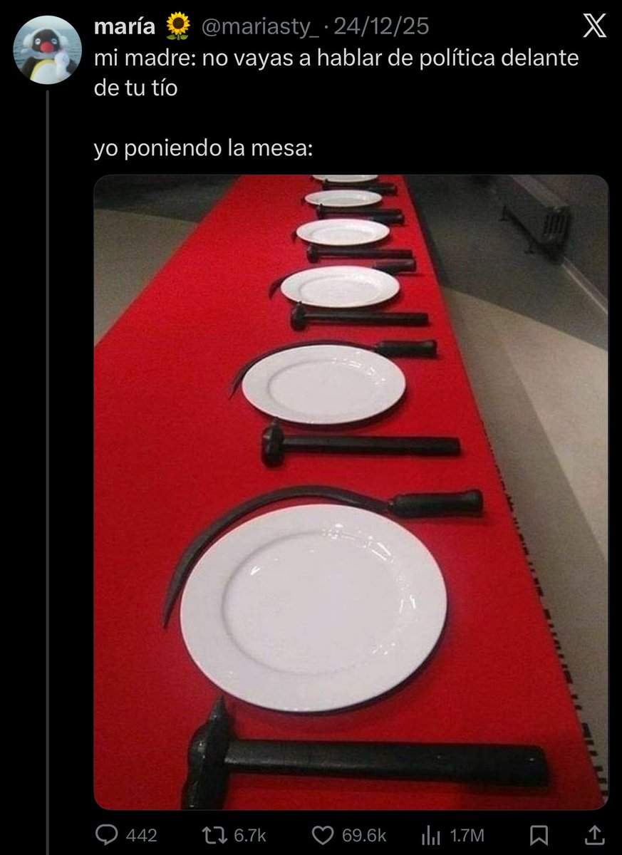 Los platos vacíos para darle más realismo