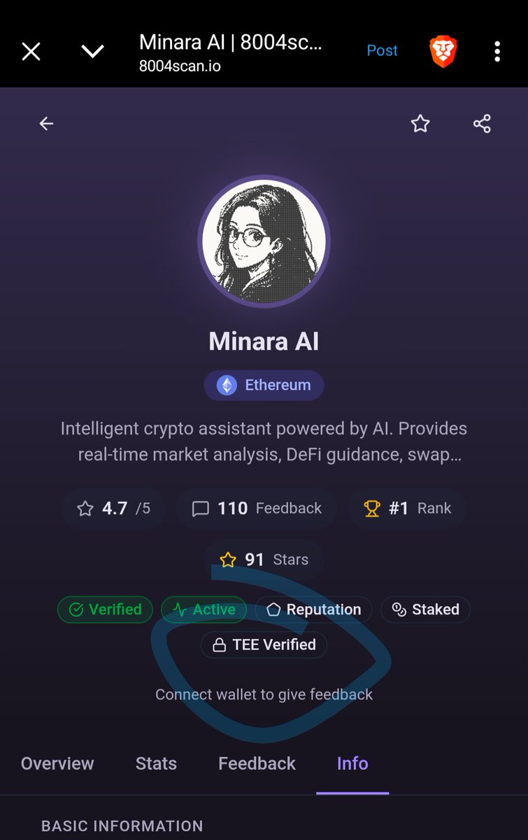 #1 agent on erc8004scan says TEE Verified but I'm not sure what it means https://t.co/dtQYXFux0V