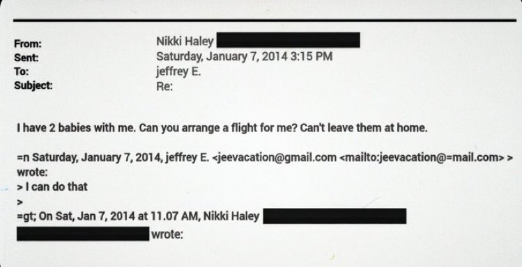 thatoneguy_0997's tweet photo. @Nalin_Haley Did your mom pimp you out to Epstein? 😳 https://t.co/h7l8Vi6BHO