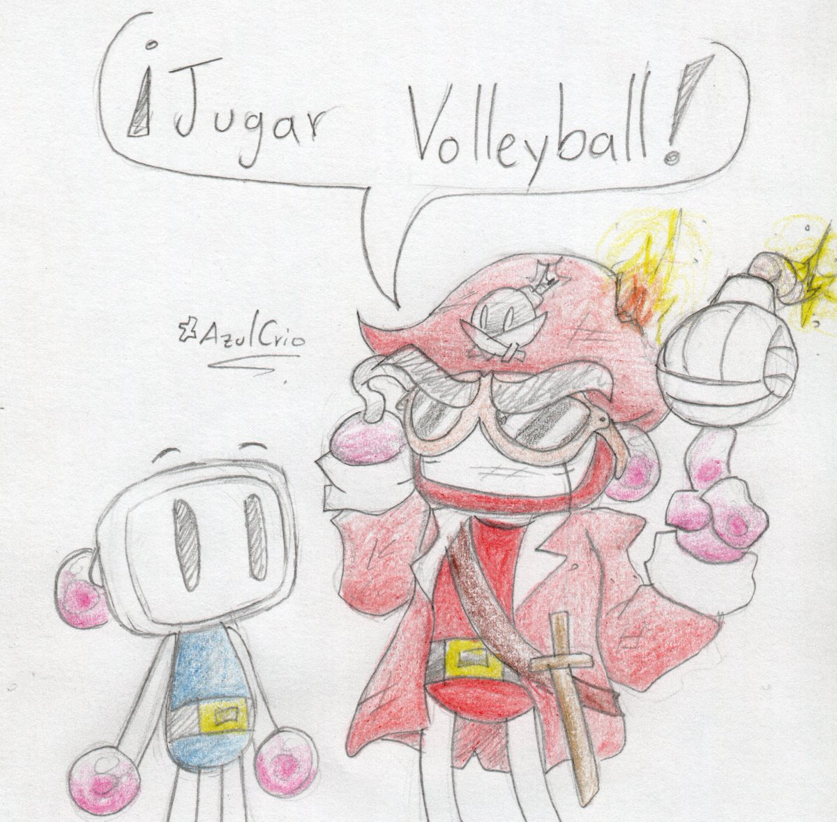 BLT2dibujos's tweet photo. Blanco, el Rey de los Piratas...O de los Voleibolistas 🏴☠️🦜🏐👑
- Ya era hora de otro cómic del Land xd 🏝️💣💥
#bomberman #Fanart #BombermanLandTouch #videogames #dibujo #Bluekid #drawing #traditionalart #pencildrawing #ボンバーマン #BomermanLand https://t.co/UDoCegUxHM