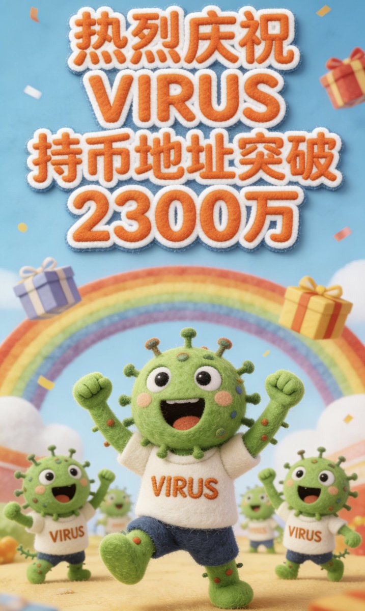 🚨 23,000,000+ VIRUS持币地址达成！
BSC史上最强裂变共识，病毒式感染从未停止！每一个地址，都是去中心化的硬核基石。
🦠病毒迟早感染你的钱包，这不是预言，是事实！！

#VIRUS #BNBChain #CryptoMilestone #VIRUS社区 #BSC硬分叉 #持币里程碑