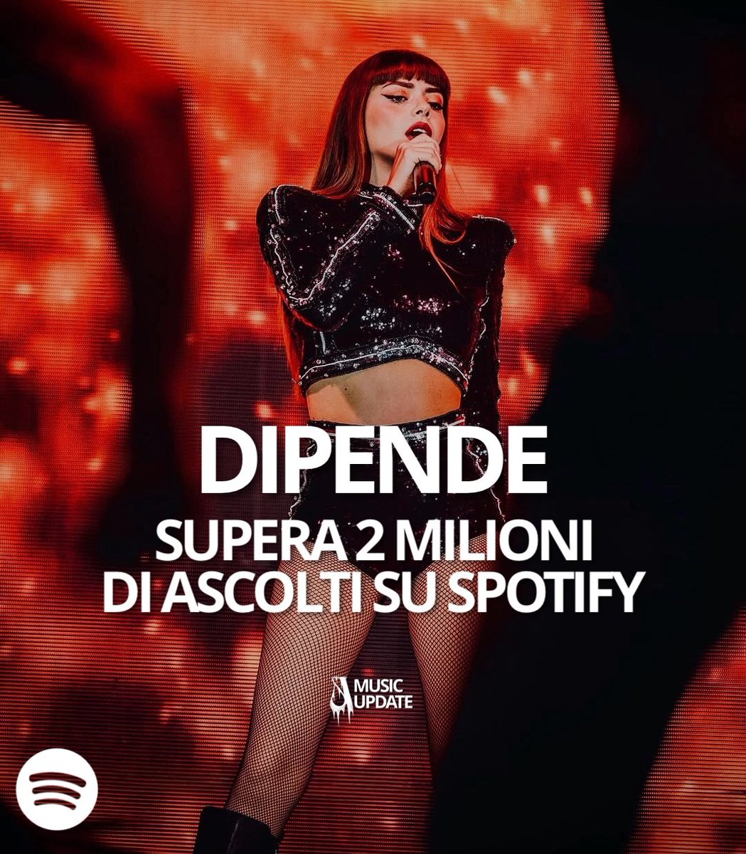 ‘DIPENDE’ supera 2 milioni di ascolti su #Spotify 🐦‍🔥

#Annalisa #Dipende