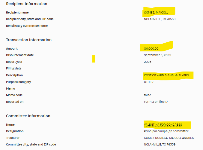 CoffinItUp's tweet image. Nothing to see here. Just Valentina Gomez paying her brother, Maicoll Gomez, $6000 for "yard signs &amp;amp; flyers"...

Everyone wants to be a "mini-Trump"!