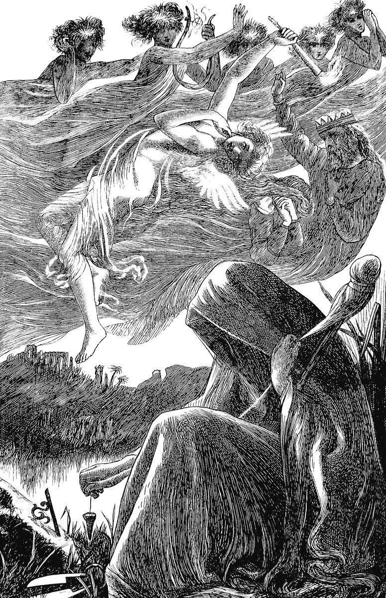 ' Fancy', #illustration  for poems by Jean Ingelow in 'Good Words' by  Arthur Hughes, 1870.