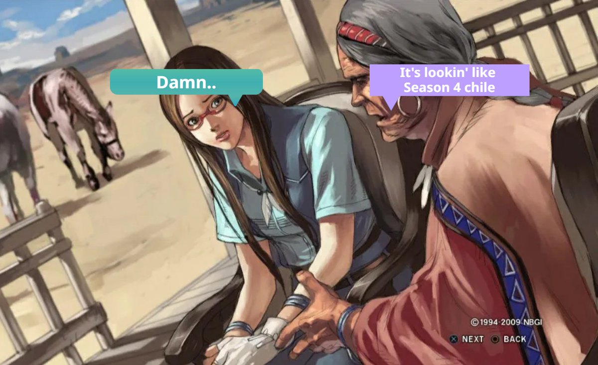 Julia and Lei probably didn't make it cuz of the comments S2 got about 3 recycled DLC chars (even though Anna &amp; AK were highly requested) so I can understand the decision to only include Kunimitsu and return of Roger is smart &amp; hype. I still think Michelle would have been hype 🥲