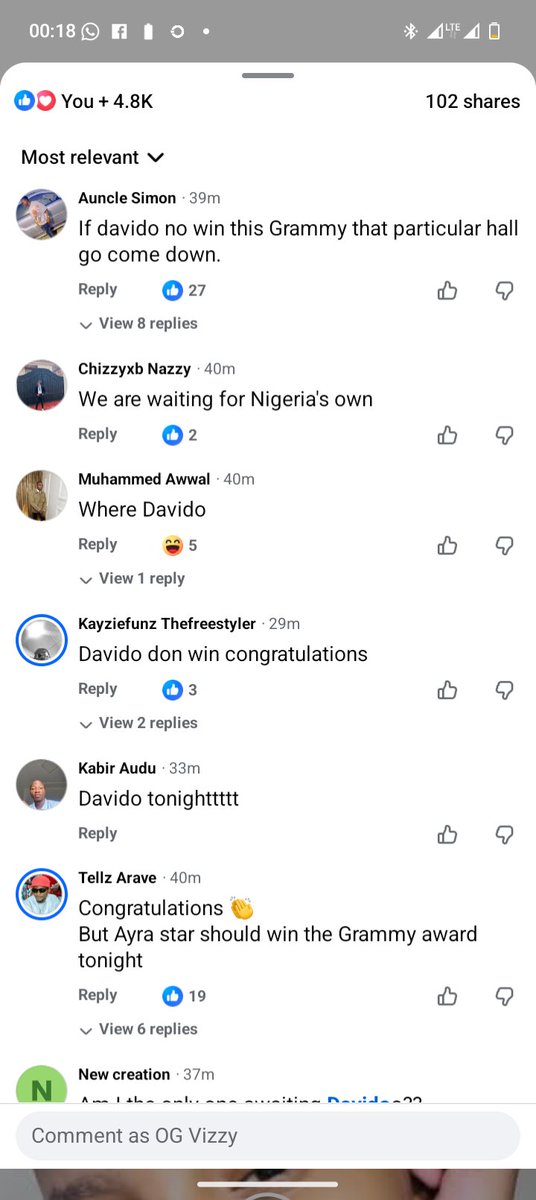 Ogvizzy's tweet photo. 30BG fans wan kpai under Grammy comment section 💔😂💯
Grammy pls understand the tension pls 🙏😭😂😂 https://t.co/CYjMdeNW3o