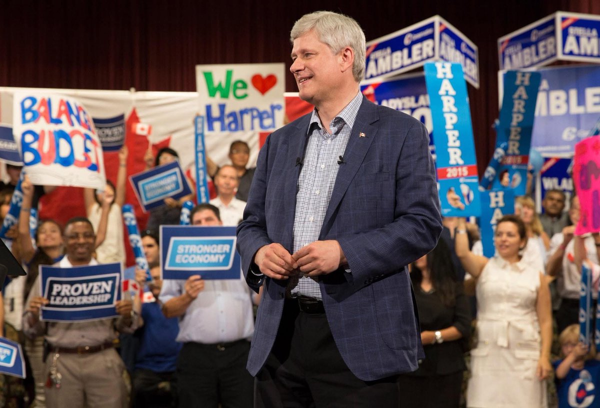 Stephen Harper was a great Prime Minister.
• Canada had the richest Middle Class Globally (on Disposable Income) 
• Negotiated Canada’s Largest Trade Deal (CETA)
• Rolled out the largest Consumer Tax Cut Ever (GST)
• Banned Corporate And Union Donations To Federal Parties And