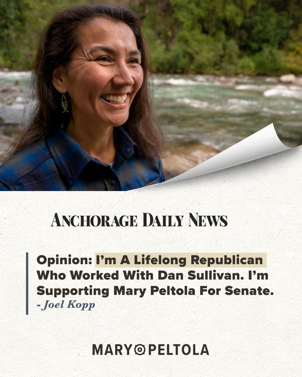 MaryPeltola's tweet image. Alaskans want a senator who will reject Lower 48 partisanship and stand up to DC to deliver for Alaska.

This isn’t about partisanship, it’s about fixing the broken system that’s hurting working people while politicians and their billionaire donors feather their own nest.