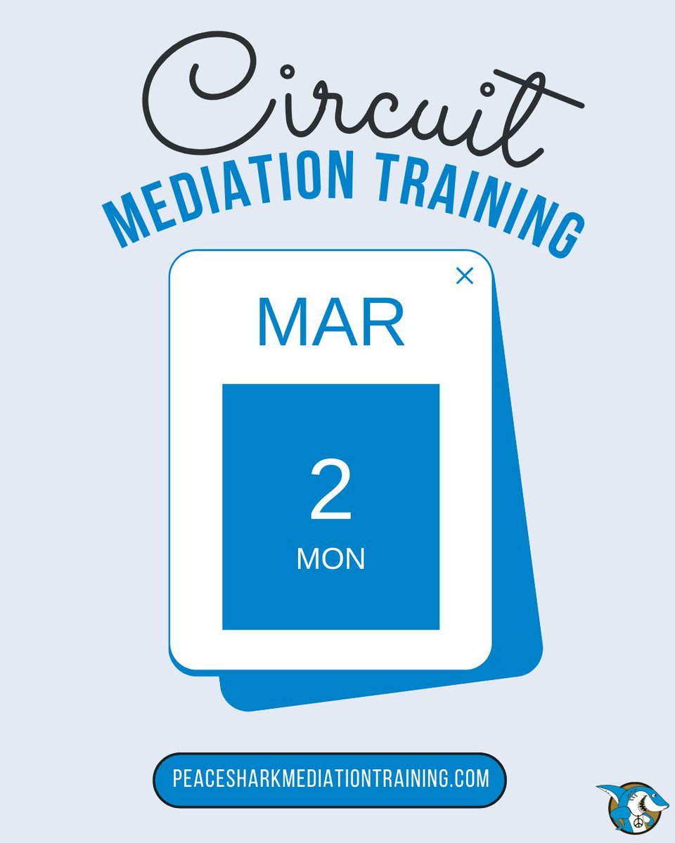Circuit Mediation Training Coming Up...
.
.
.
#GLCM #Peacemaking #TeachPeace #PeaceChest #PeaceShark #MediationTraining #MediationSkills #MediationTips #ConflictResolutionTraining #MediationTechniques #NegotiationTraining #CommunicationTraining #ConflictManagementTraining