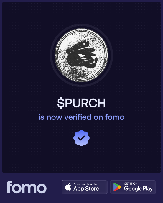 tryfomo's tweet image. Purch ($PURCH) is now verified on fomo @trypurch