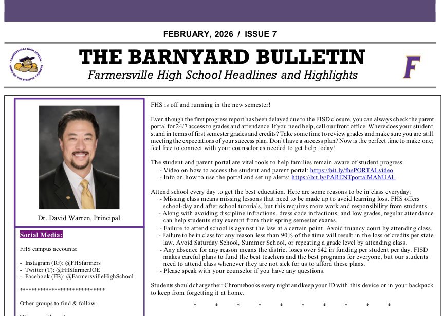 FHS students return on TUESDAY! That gives you plenty of time to charge your Chromebook, place your ID w/ your backpack, make sure to get back in dress code, and review the latest edition of the FHS Newsletter! 
bit.ly/FHSnewsletter2…