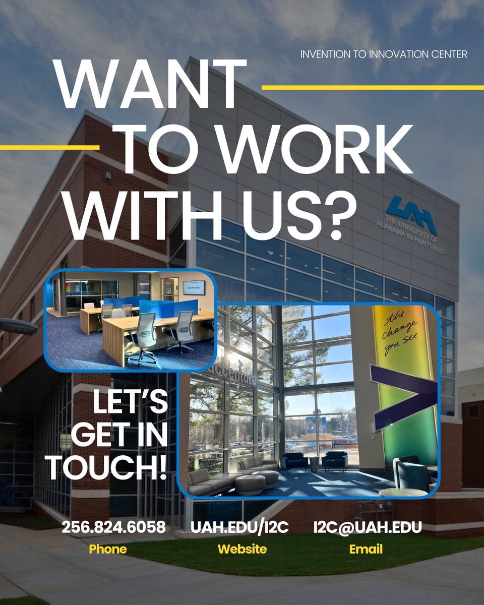 I²C helps founders gain real-world startup experience, funding, UX, digital marketing, tech, and more, through hands-on workshops and mentoring. Skills you can apply from day one.

Learn more: uah.edu/i2c 

#Entrepreneurship #Innovation #I2C #UAH